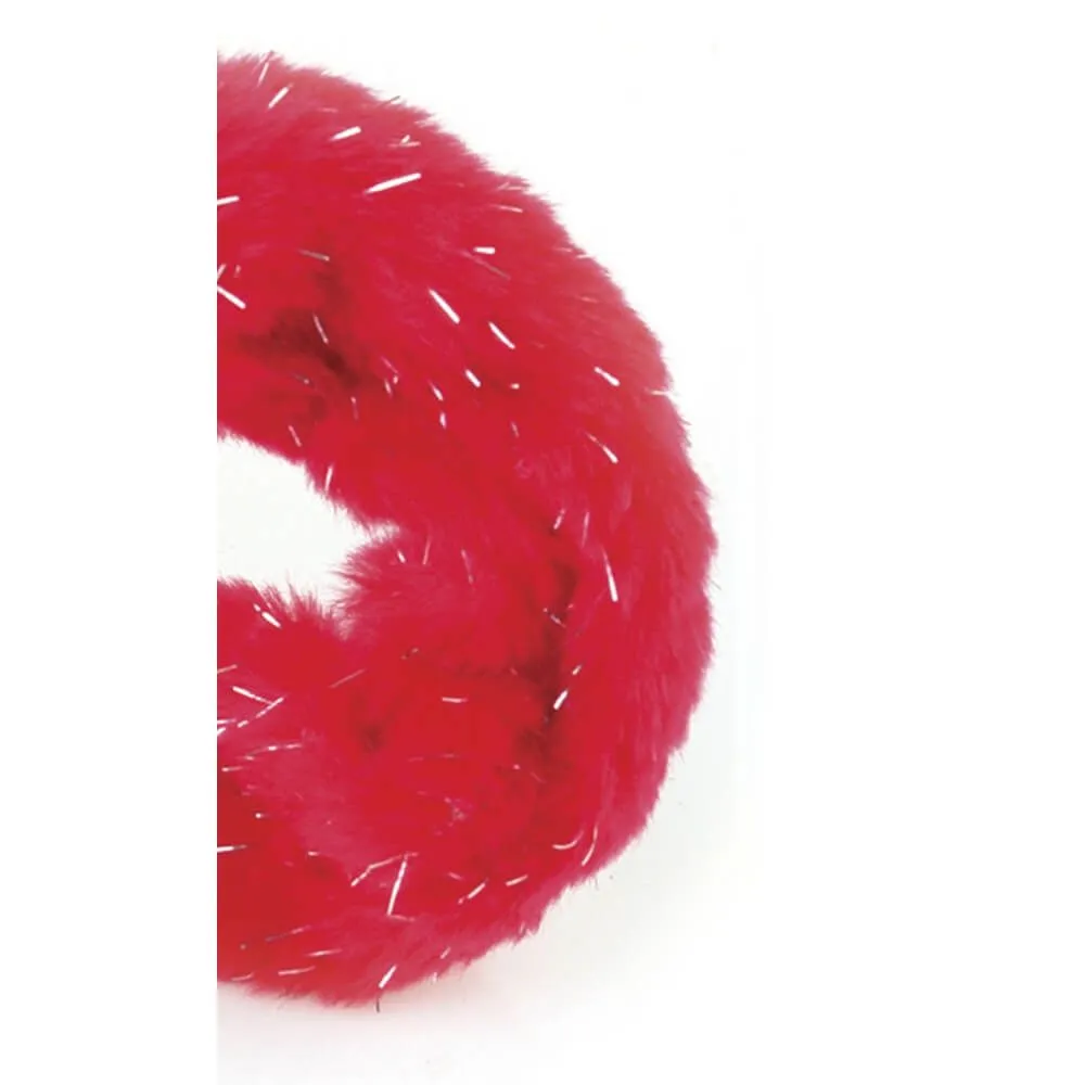 наручники декоративные с мехом pipedream fancy furry cuffs, красные в России