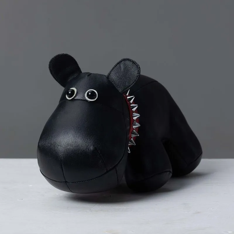 бегемот из натуральной кожи,черный в России