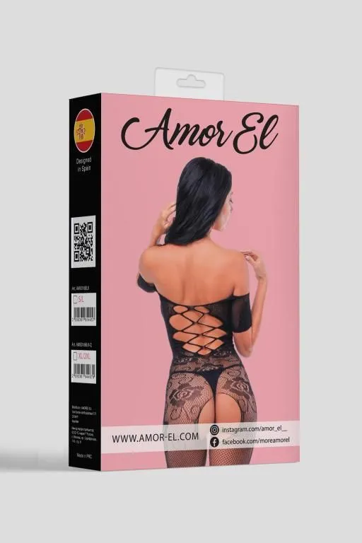 Эротическое кетсьюит (боди-комбинезон) cristina s/l черный в России