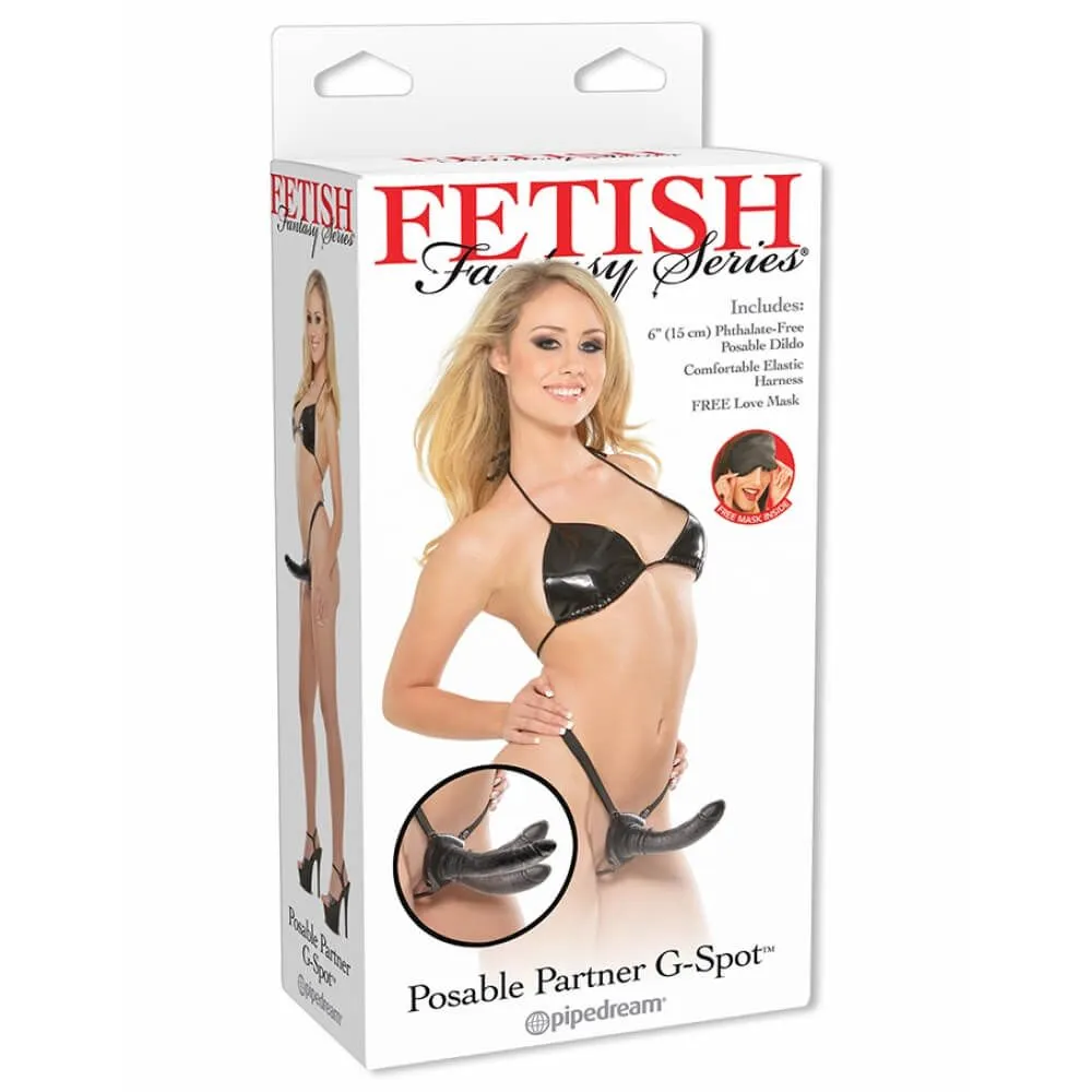 страпон pipedream posable partner g-spot, черный в России