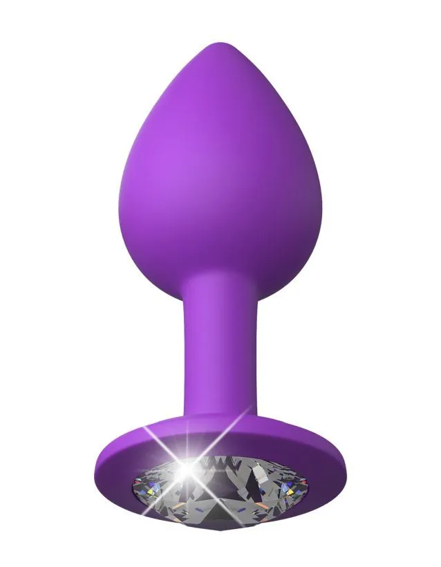 Анальная пробка со стразом Pipedream Her Little Gem малая, фиолетовая