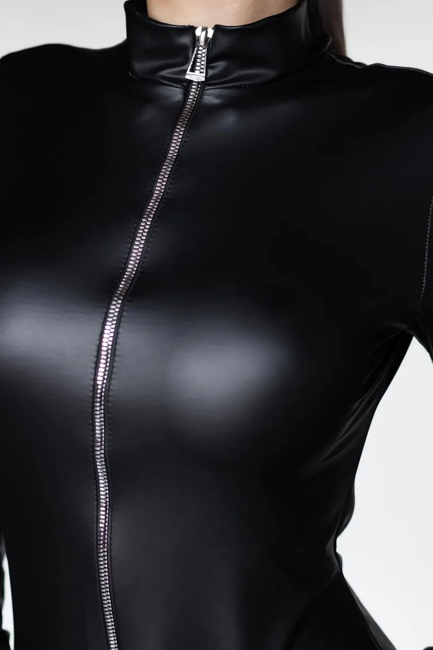 Эротическое комбинезон pinkrabbit из экокожи на молнии в России