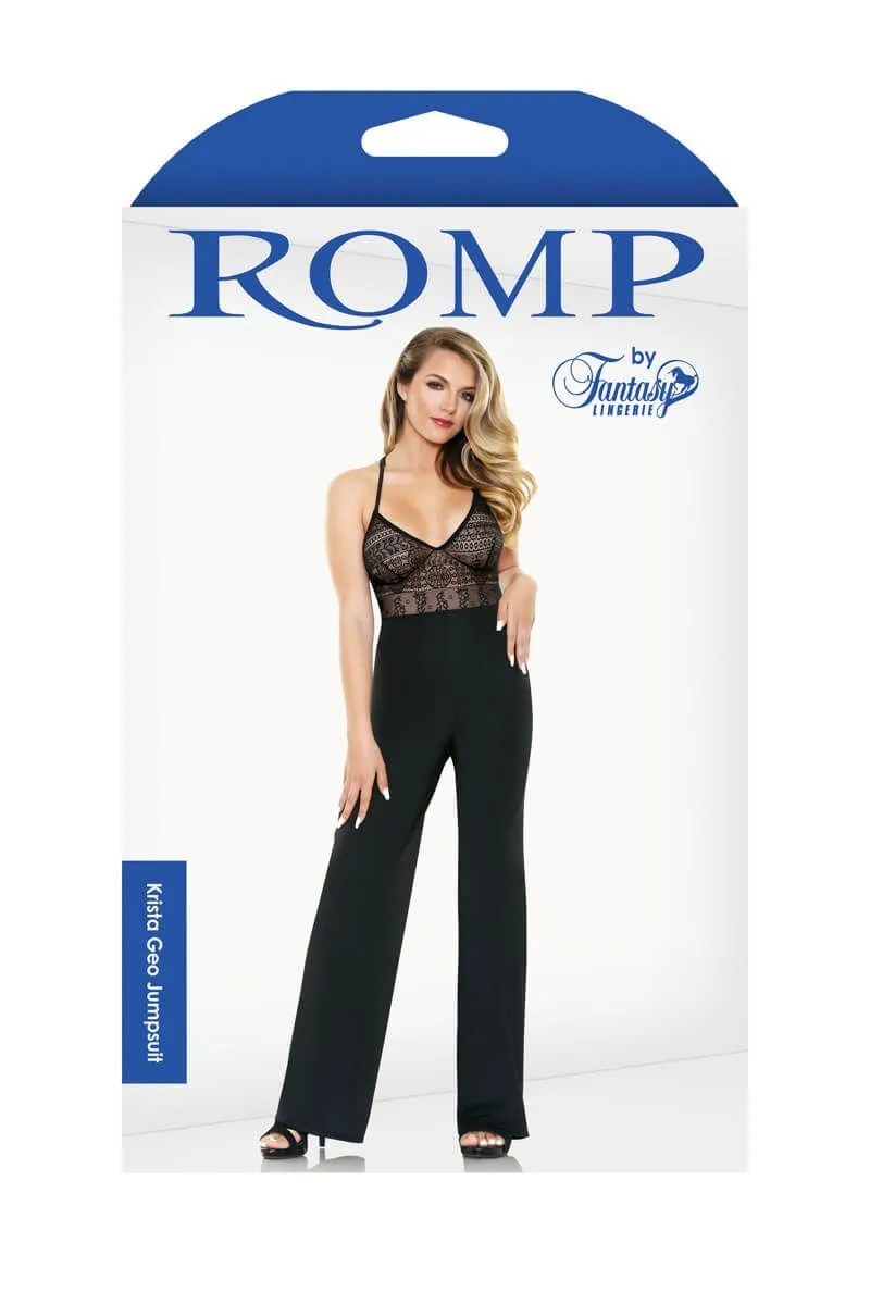 Эротическое комбинезон fantasy lingerie krista geo jumpsuit, черный в России