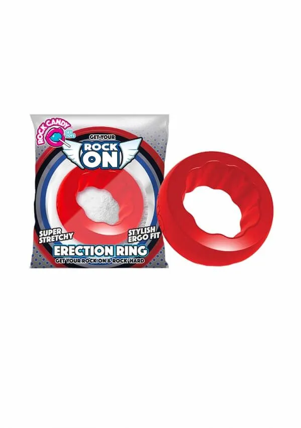Эрекционное кольцо Rock On Ring, красное