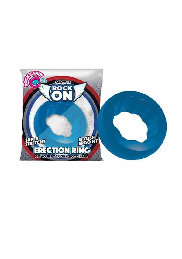 Эрекционное кольцо Rock On Ring, синее