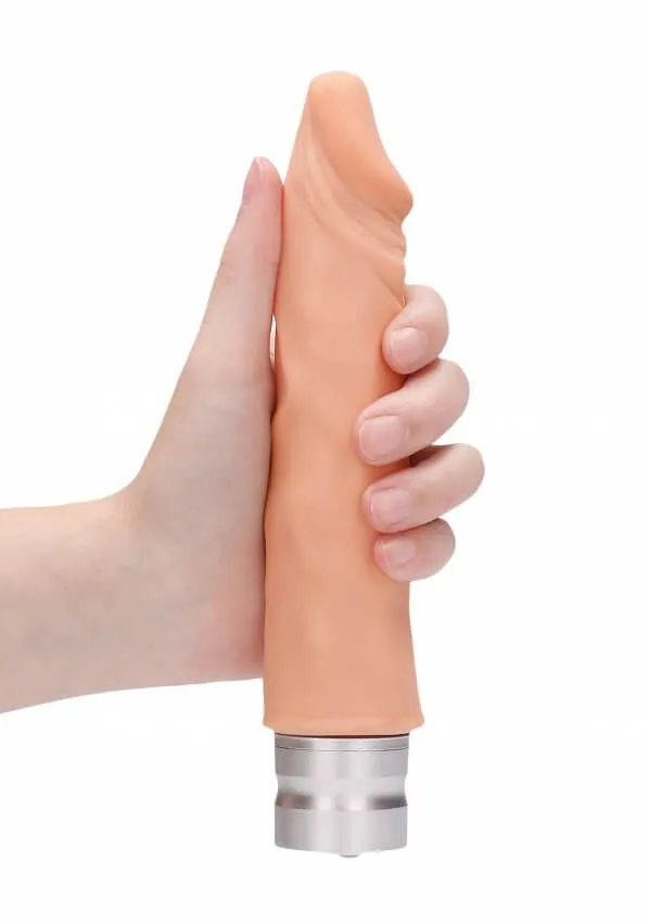 вибромассажер реалистичный realrock vibrating dildo, телесный в России