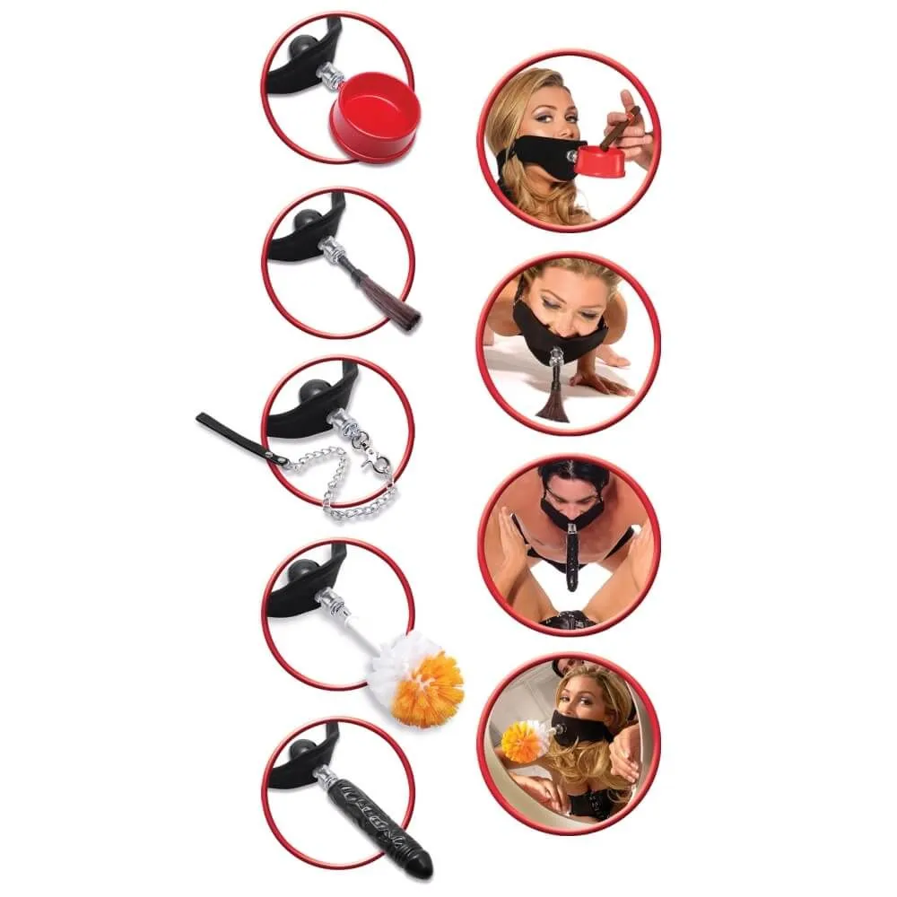 Кляп Pipedream Extreme Compliance Kit, с насадками