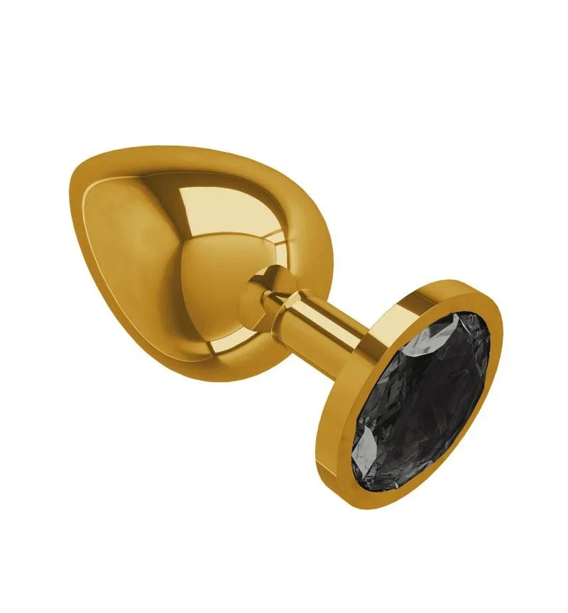 анальная втулка золото большая с черным кристаллом в России