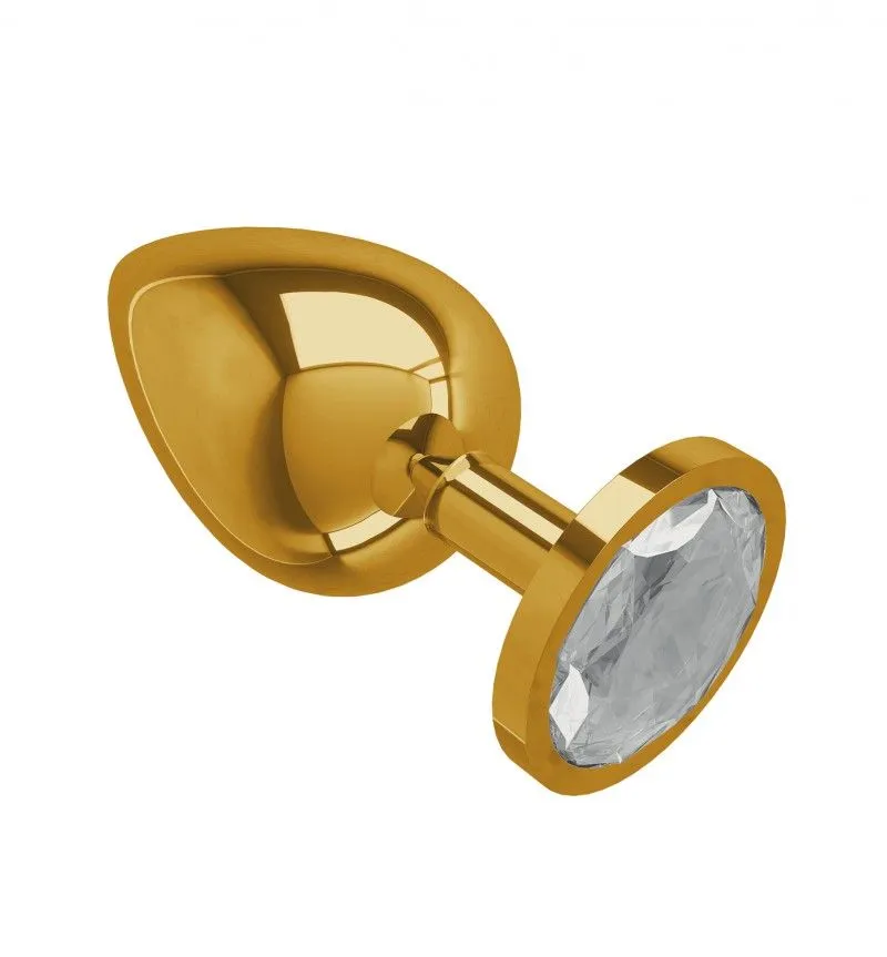 анальная втулка золото большая с прозрачным кристаллом в России