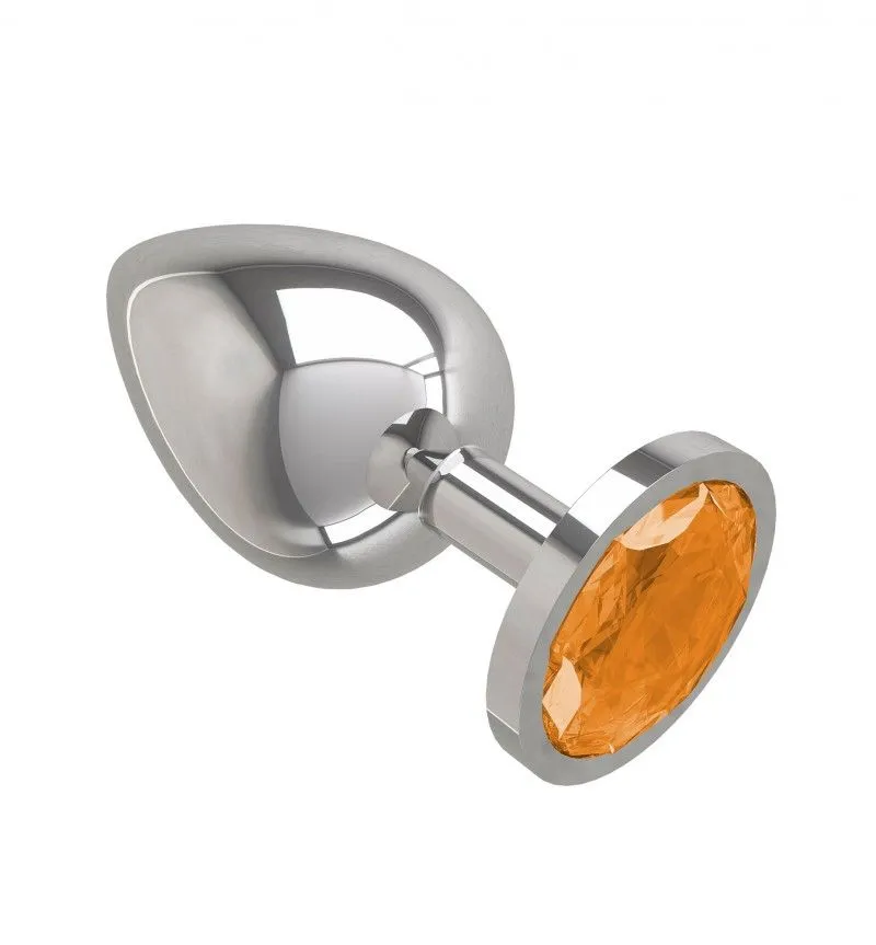 анальная втулка silver большая с оранжевым кристаллом в России