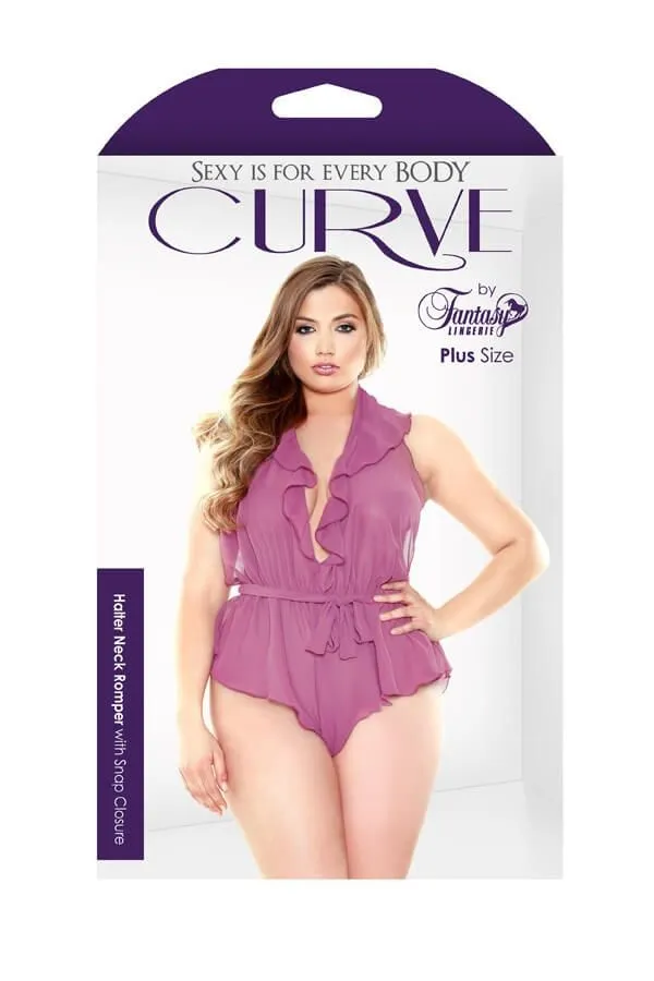 Эротическое боди fantasy lingerie halter neck romper, розовое в России