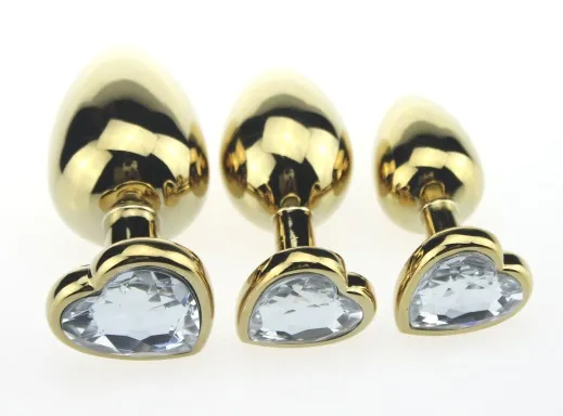 пробка металл золото средняя с сердечком прозрачный страз 8х3,5см 47446-1mm в России