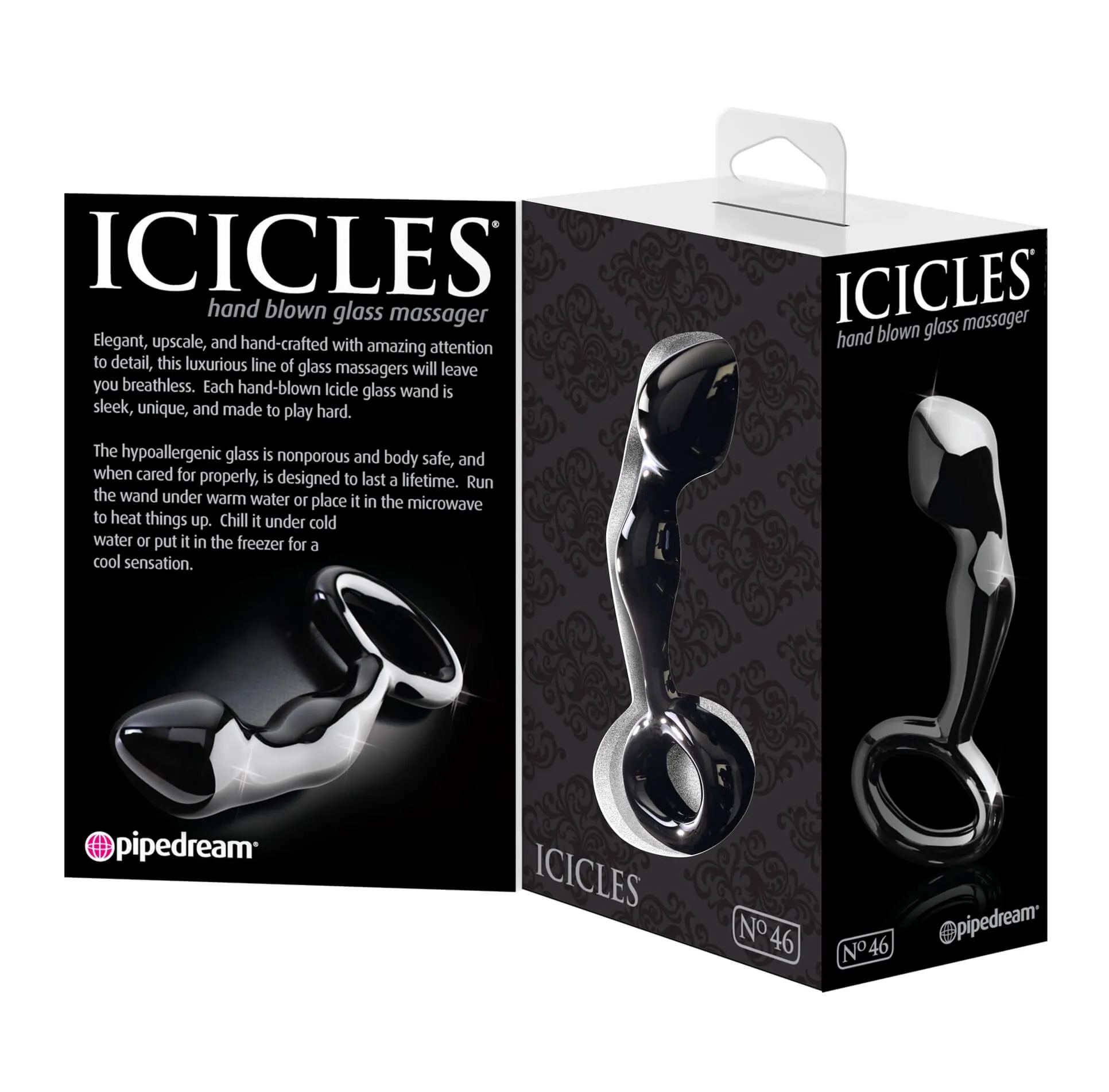 анальная пробка pipedream icicles №46, черная в России