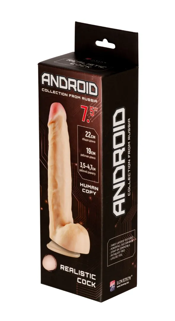 фаллоимитатор на присоске android collection-v 8.7" 553003ru в России