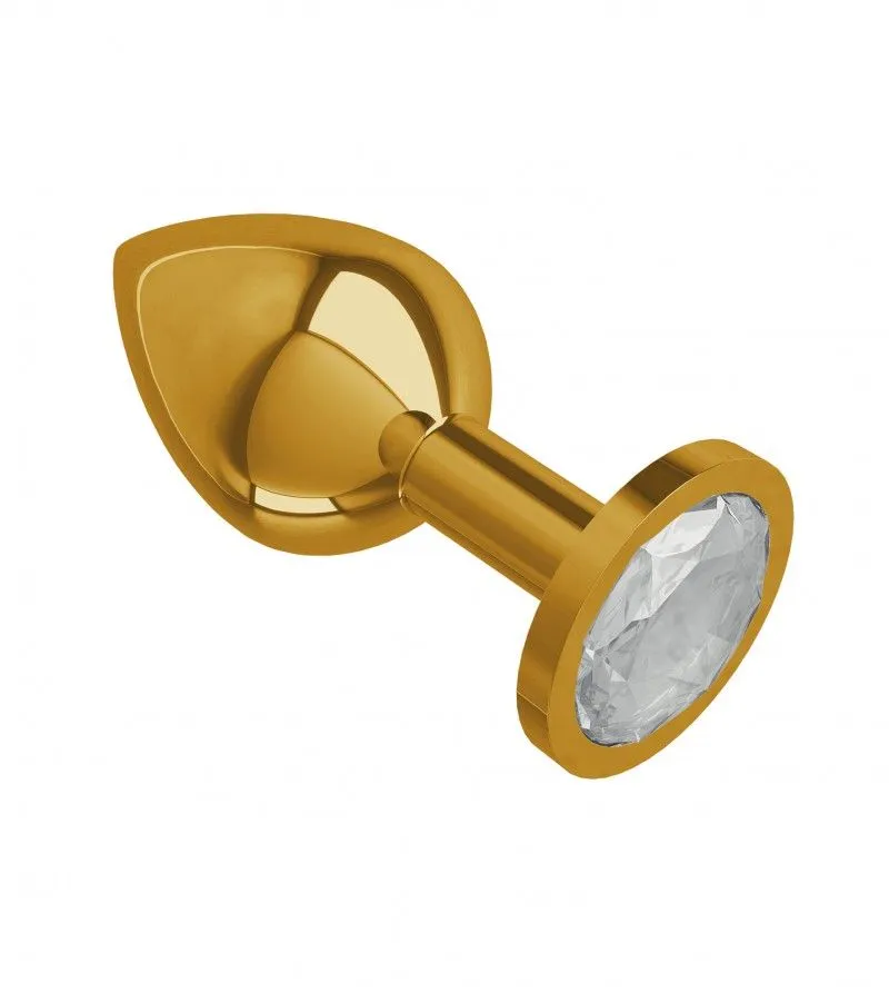 втулка золото средняя с прозрачным кристаллом в России