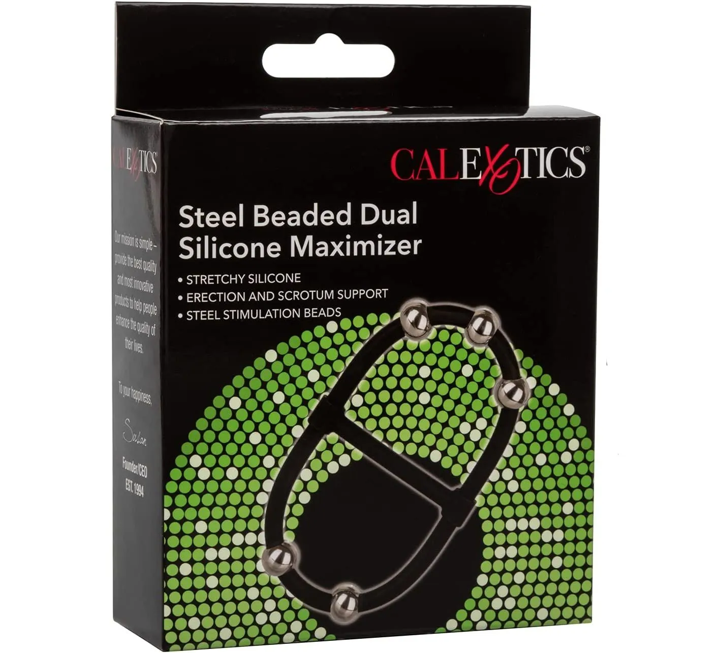 эрекционное кольцо с стальными бусинами steel beaded dual silicone maximizer в России