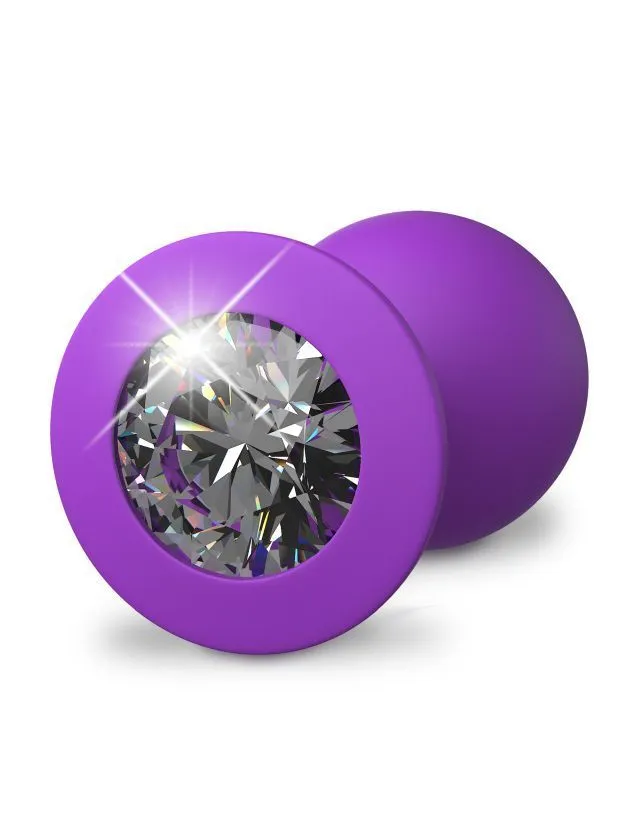 анальная пробка со стразом pipedream her little gem средняя, фиолетовая в России