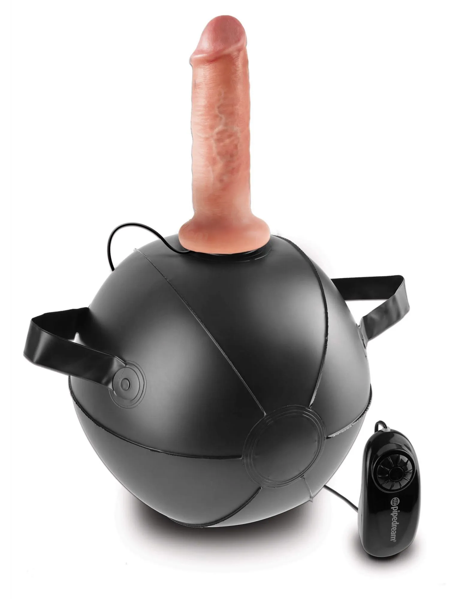 Фаллос на мяче PipeDream King Cock Vibrating Mini Sex Ball, черный
