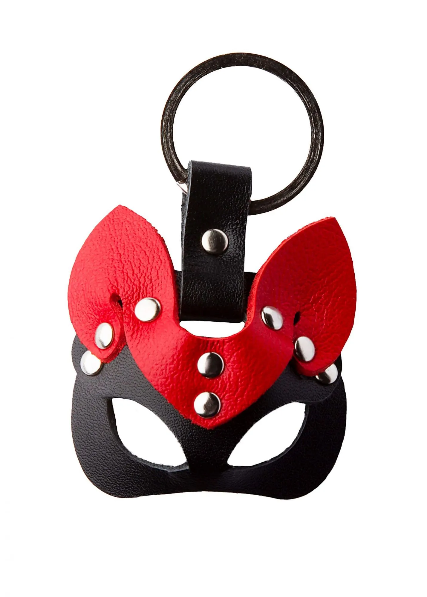 Брелок "Кошка", черно-красный