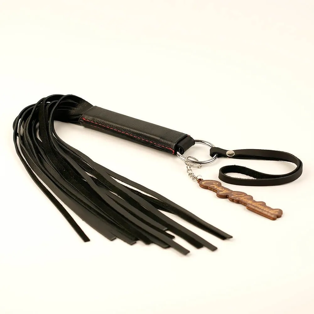 плеть классическая pinkrabbit из натуральной кожи, чёрная в России