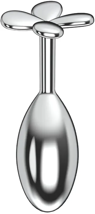 алюминивая анальная пробка-капля с ограничителем в виде цветка в России