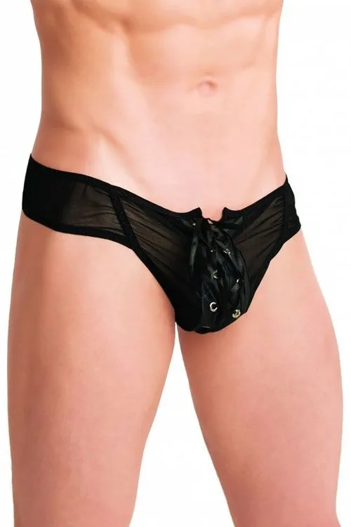 Эротическое трусы мужские flirton со шнуровкой, черные в России