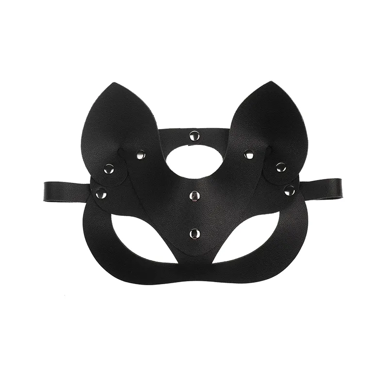 маска кошки, экокожа, чёрная в России