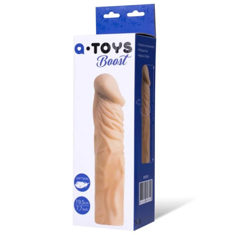 насадка на пенис toyfa a-toys, softskin, телесный, 19,5 см в России