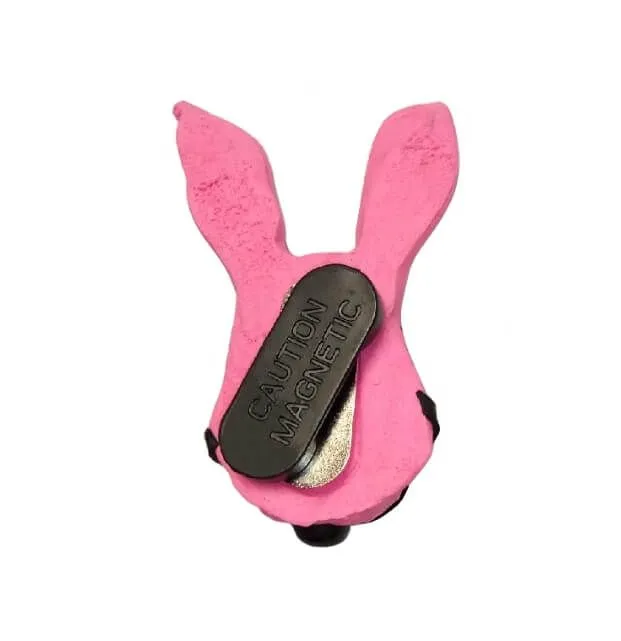 брошь pinkrabbit розовый кролик с черным кляпом, на магните в России
