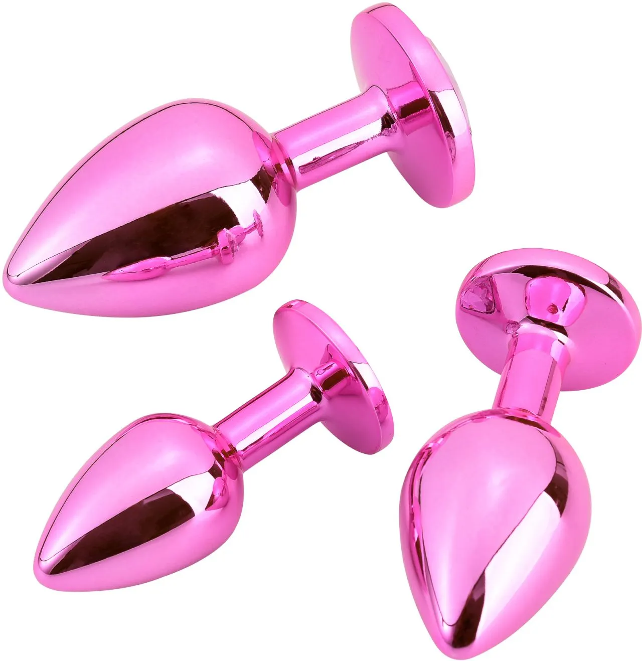 розовая алюминивая анальная пробка medium в России