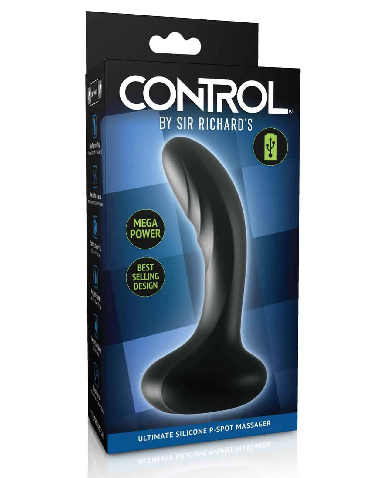 анальный вибростимулятор изогнутый control by sir richards silicone pspot massager, черный в России