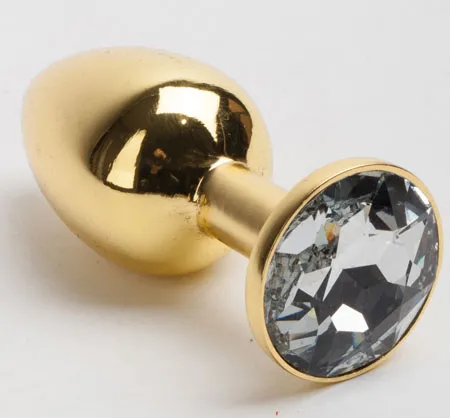 анальная пробка золото со вставкой белый страз s 47005-mm в России