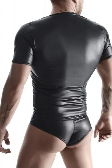 Эротическое мужская футболка с потайным доступом к груди regnes, черная в России