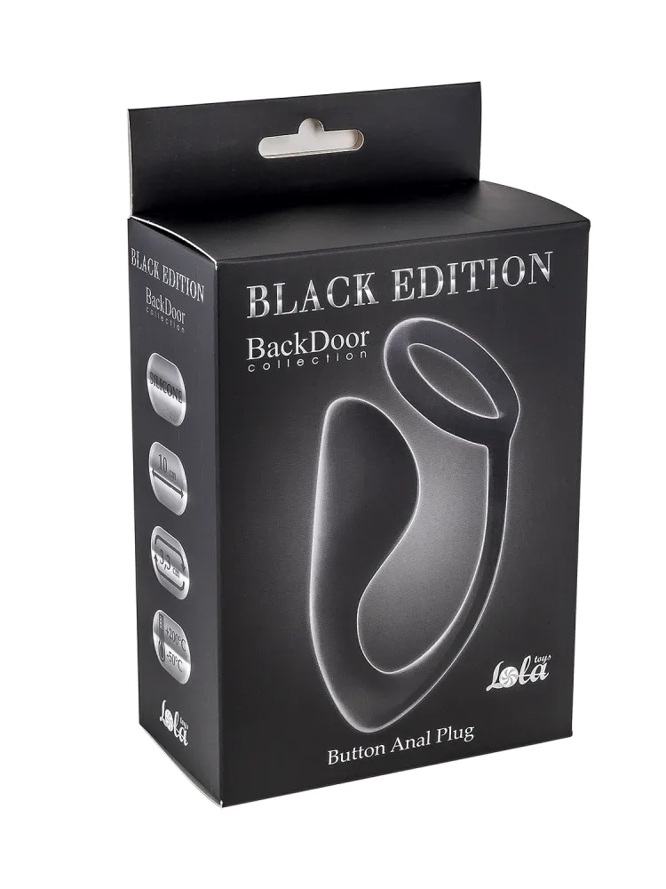 мужской анальный стимулятор с кольцом на пенис button anal plug black 4216-01lola в России