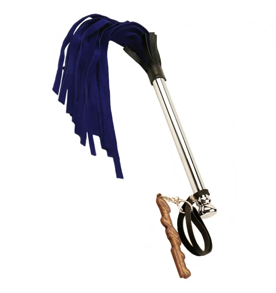 Плеть PinkRabbit Индиго из натурального велюра, синяя