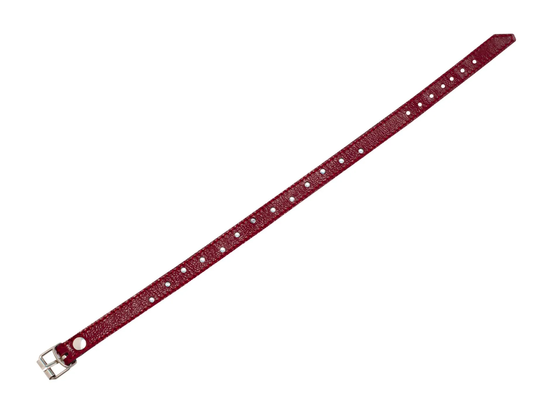 ошейник лаковый pinkrabbit со стразами, красный в России