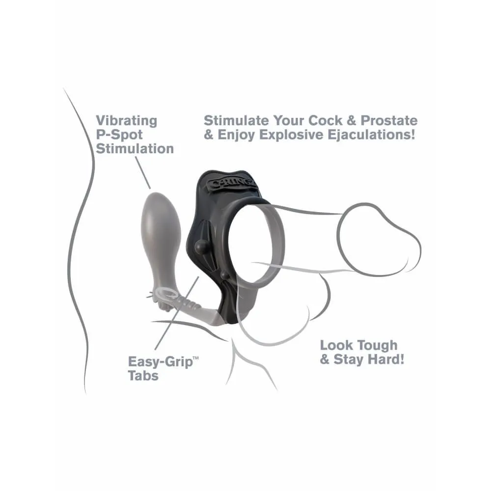 кольцо с анальным вибростимулятором pipedream rock hard ass-gasm, черное в России