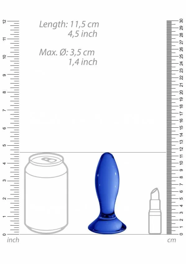 анальная пробка follower, стеклянная, синяя в России
