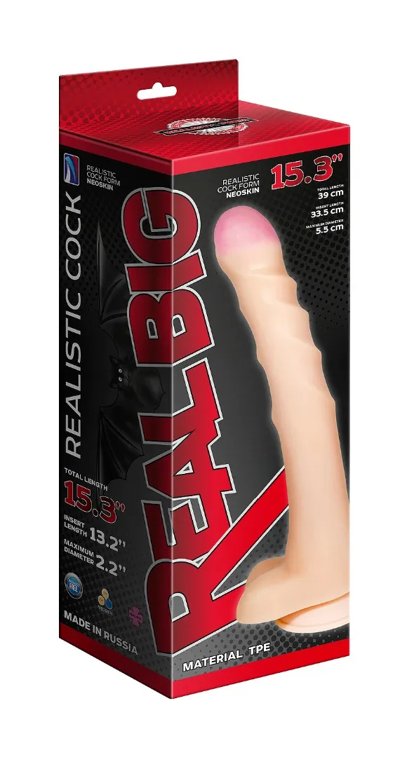 реалистичный фаллоимитатор супергигант с присоской в коробке 957903ru в России