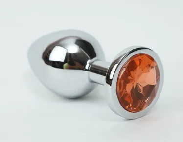 анальная пробка металл 3,4х8,2 серебро желтый страз 47019-1mm в России