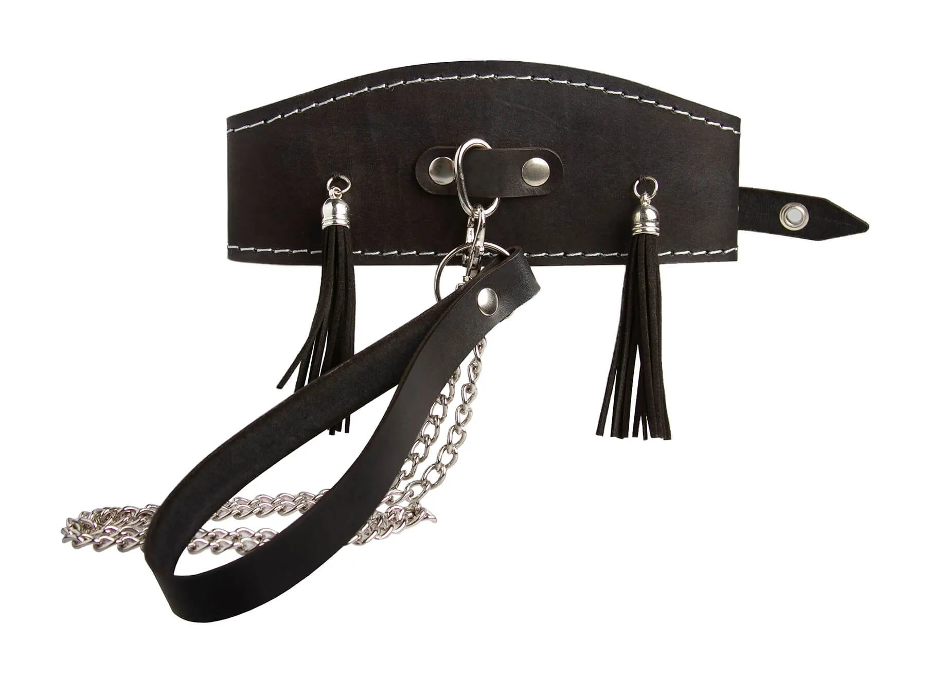 ошейник высокий pinkrabbit с кисточками, чёрный в России