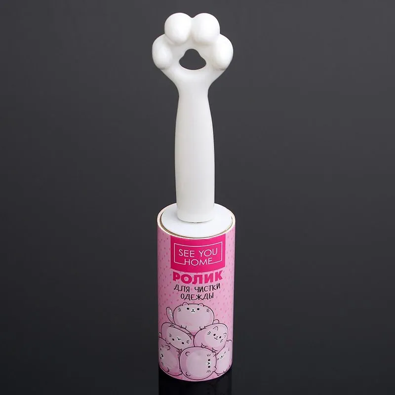 ролик для чистки одежды cats, 20 листов, белый в России
