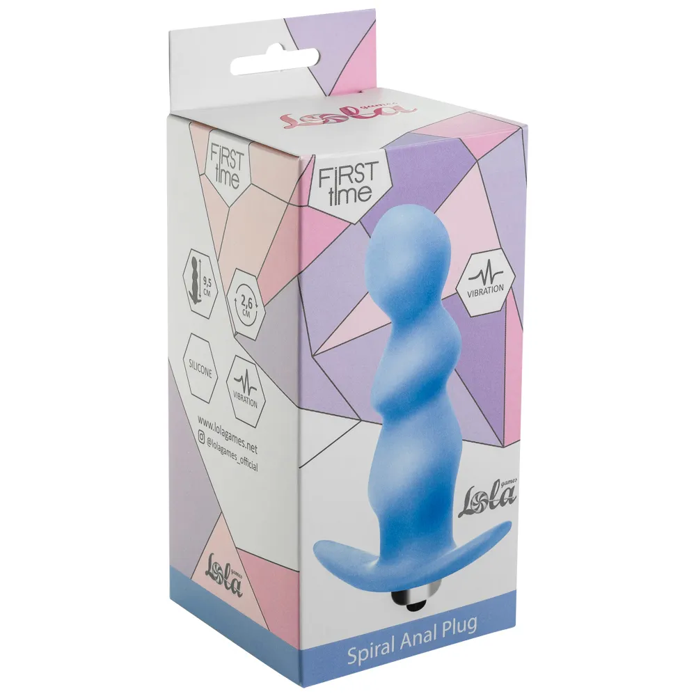 анальная пробка с вибрацией spiral anal plug blue (батарейки ааа) 5008-02lola в России