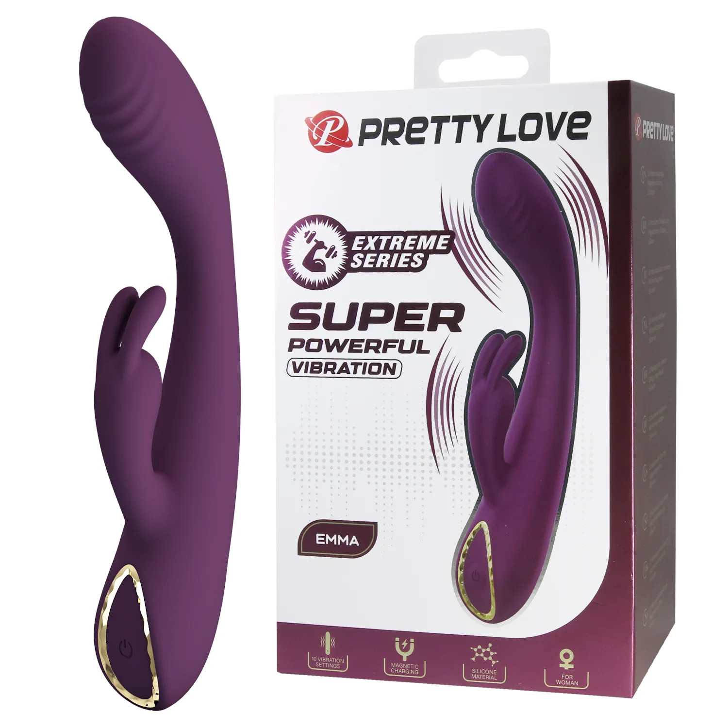 вибратор extreme series с клиторальным стимулятором из силикона pretty love bw-500100 в России