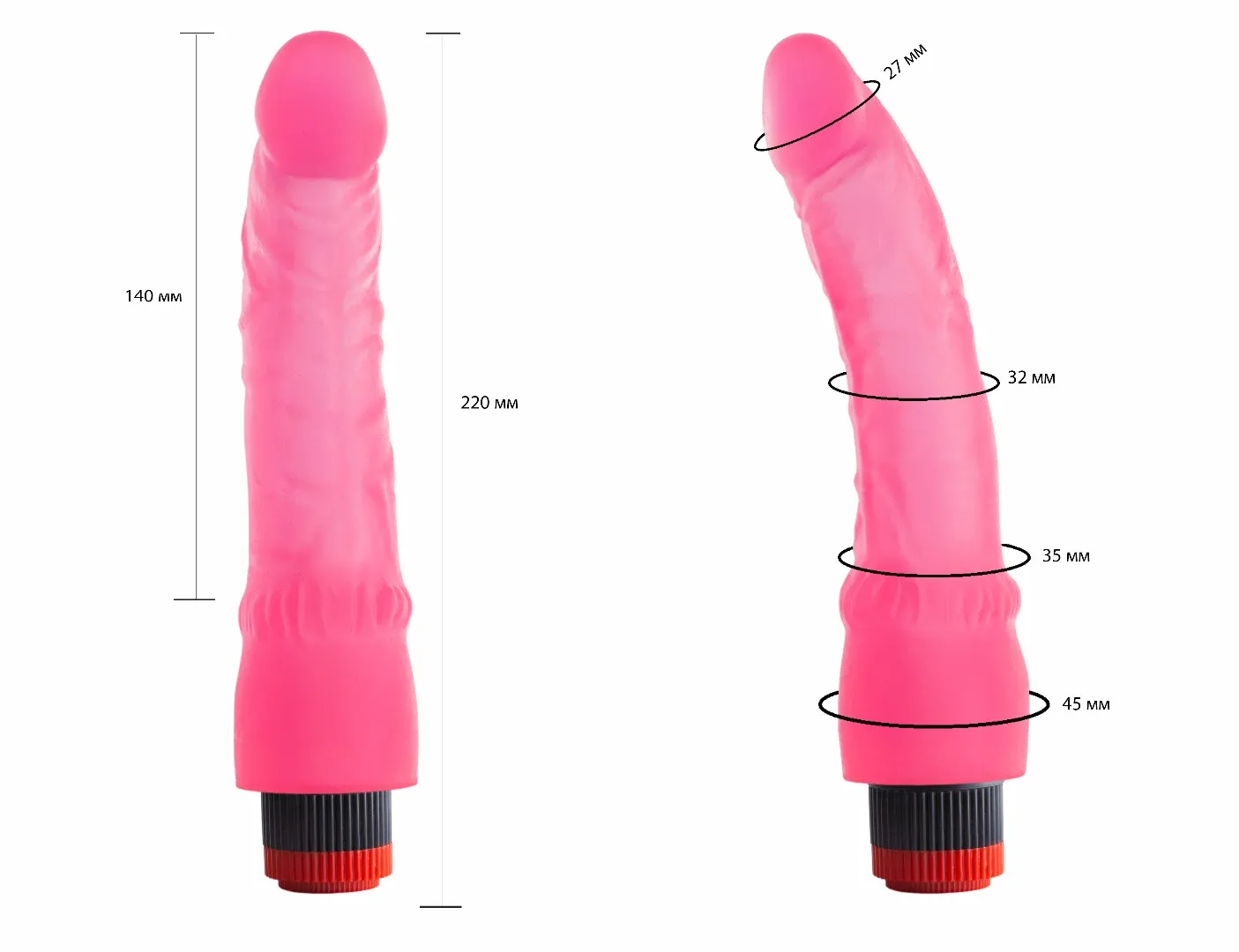 вибратор гелевый розовый 220300ru в России