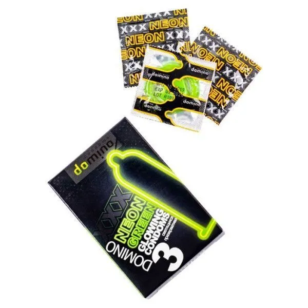 презервативы светящиеся domino neon green, 3 шт в России