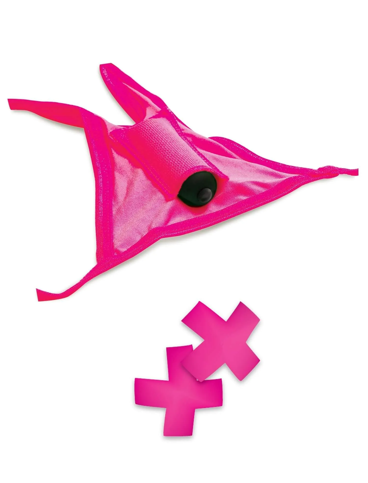 Набор Pipedream Neon Vibrating Crotchless Panty & Pasties Set, розовый