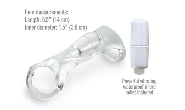 вибронасадка pipedream x-tensions vibrating cock sling, прозрачная в России