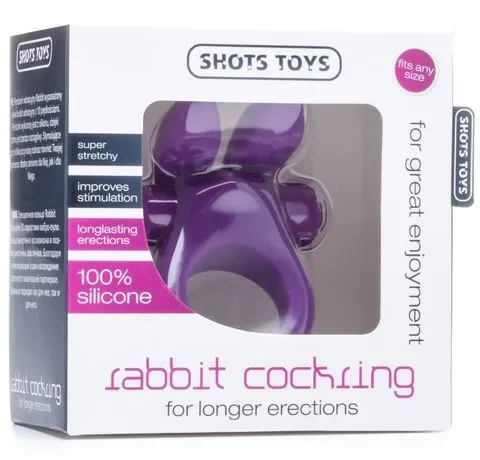 виброкольцо shots media rabbit cockring, фиолетовое в России