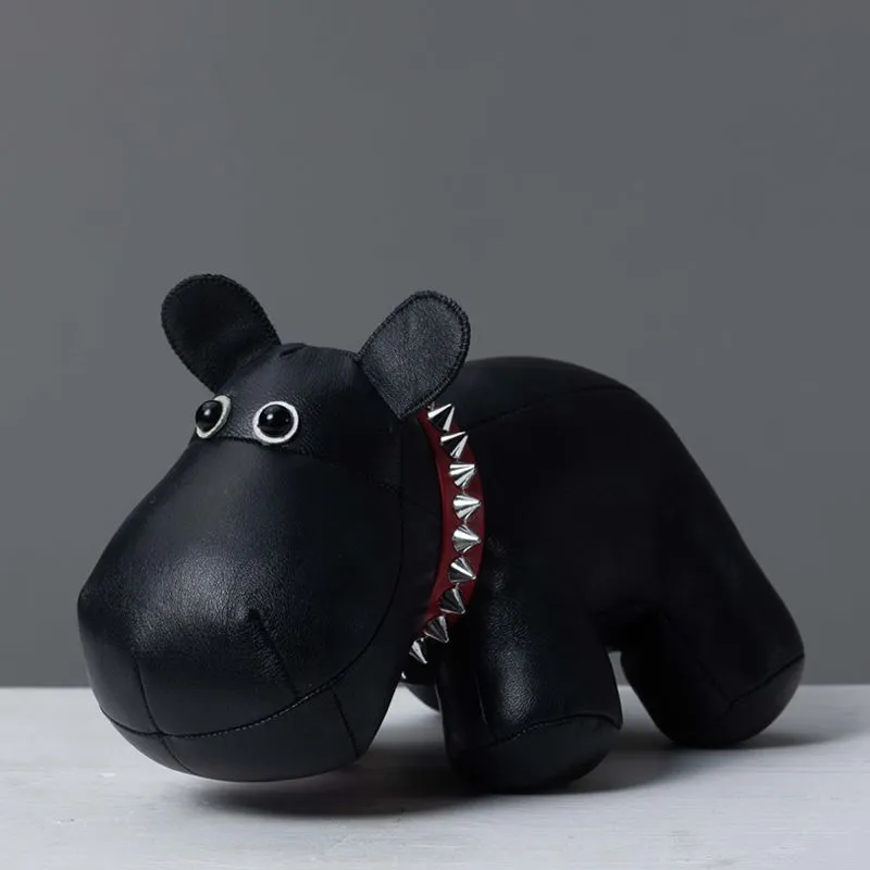 бегемот из натуральной кожи,черный в России